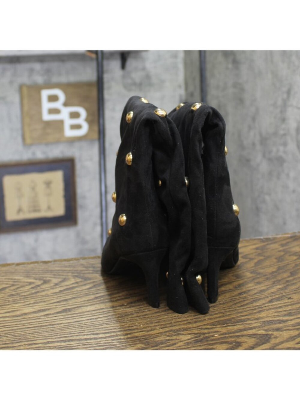 A New Day Studded Mid-Calf Pointed-Toe Boots 94568939 Jet Black / Gold 6M - Picture 5 of 11